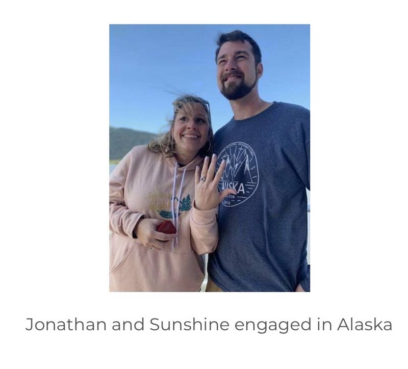 Jonathan and Sunshine engaged in Alaska